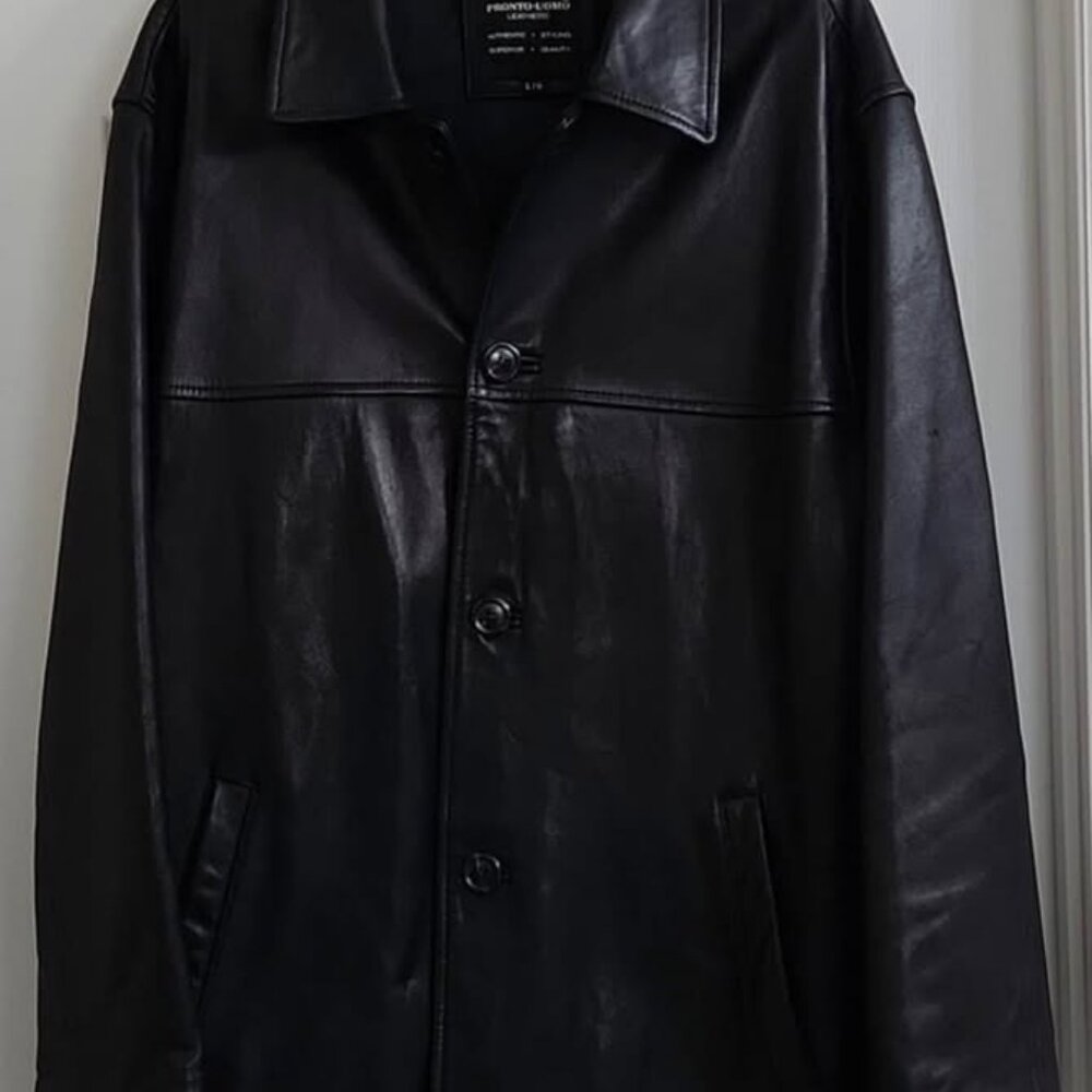 Supple Black Pronto Uomo Top Grain Lambskin Leather Jacket